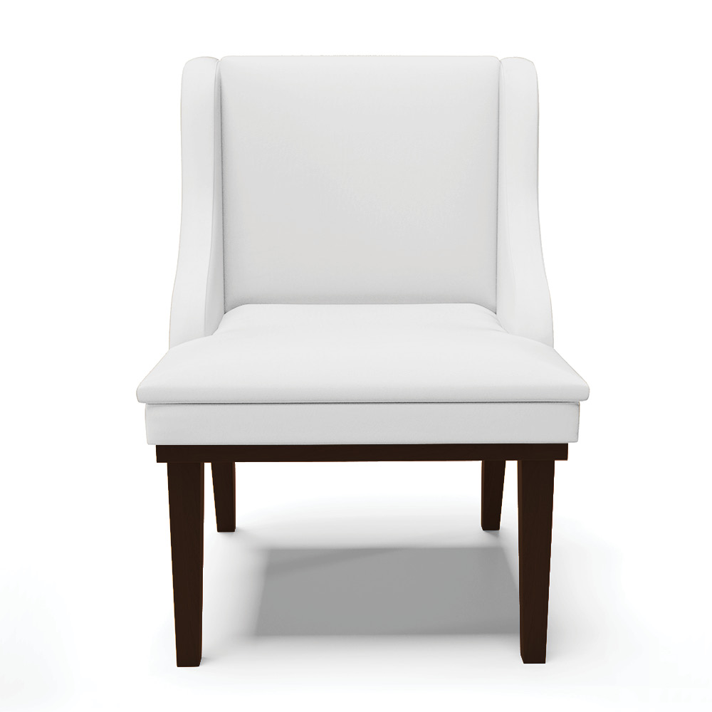 Cadeira de Jantar Liz Corino Branco Base Fixa Madeira Tabaco - D'Rossi