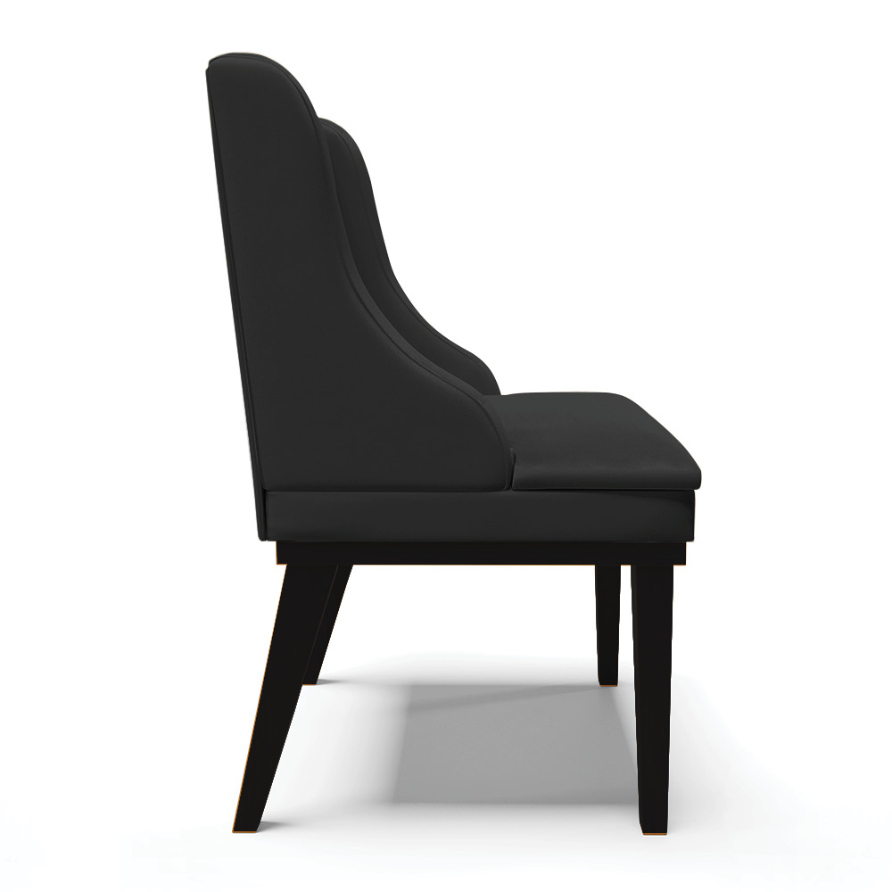 Cadeira de Jantar Liz Corino Preto Base Fixa Madeira Preto - D'Rossi