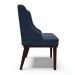 Cadeira de Jantar Liz Suede Azul Marinho Base Fixa Madeira Tabaco - D'Rossi