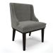 Cadeira de Jantar Liz Suede Grafite Base Fixa Madeira Preto - D'Rossi