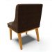 Cadeira de Jantar Liz Suede Marrom Base Fixa Madeira Castanho - D'Rossi