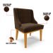 Cadeira de Jantar Liz Suede Marrom Base Fixa Madeira Castanho - D'Rossi