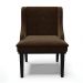 Cadeira de Jantar Liz Suede Marrom Base Fixa Madeira Preto - D'Rossi
