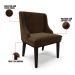 Cadeira de Jantar Liz Suede Marrom Base Fixa Madeira Preto - D'Rossi