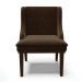 Cadeira de Jantar Liz Suede Marrom Base Fixa Madeira Tabaco - D'Rossi