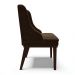 Cadeira de Jantar Liz Suede Marrom Base Fixa Madeira Tabaco - D'Rossi