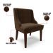 Cadeira de Jantar Liz Suede Marrom Base Fixa Madeira Tabaco - D'Rossi