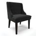 Cadeira de Jantar Liz Suede Preto Base Fixa Madeira Preto - D'Rossi