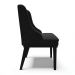 Cadeira de Jantar Liz Suede Preto Base Fixa Madeira Preto - D'Rossi