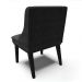 Cadeira de Jantar Liz Suede Preto Base Fixa Madeira Preto - D'Rossi