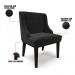 Cadeira de Jantar Liz Suede Preto Base Fixa Madeira Preto - D'Rossi