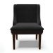 Cadeira de Jantar Liz Suede Preto Base Fixa Madeira Tabaco - D'Rossi