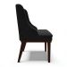 Cadeira de Jantar Liz Suede Preto Base Fixa Madeira Tabaco - D'Rossi