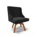 Cadeira de Jantar Liz Suede Preto Base Giratória de Madeira MM35 - D'Rossi