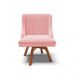 Cadeira de Jantar Liz Suede Rosa Bebê Base Giratória de Madeira MM35 - D'Rossi