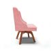 Cadeira de Jantar Liz Suede Rosa Bebê Base Giratória de Madeira MM35 - D'Rossi
