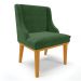 Cadeira de Jantar Liz Suede Verde Base Fixa Madeira Castanho - D'Rossi