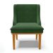 Cadeira de Jantar Liz Suede Verde Base Fixa Madeira Castanho - D'Rossi