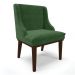 Cadeira de Jantar Liz Suede Verde Base Fixa Madeira Tabaco - D'Rossi