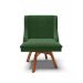 Cadeira de Jantar Liz Suede Verde Base Giratória de Madeira MM35 - D'Rossi