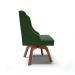 Cadeira de Jantar Liz Suede Verde Base Giratória de Madeira MM35 - D'Rossi