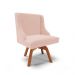 Cadeira de Jantar Liz Veludo Rosê Base Giratória de Madeira MM35 - D'Rossi