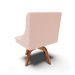 Cadeira de Jantar Liz Veludo Rosê Base Giratória de Madeira MM35 - D'Rossi