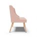 Cadeira de Jantar Liz Veludo Rosê Pés Palito Natural - D'Rossi