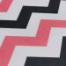 Capa para Almofada Tecido Estampado Zig Zag Preto e Rosa D103 - D'Rossi