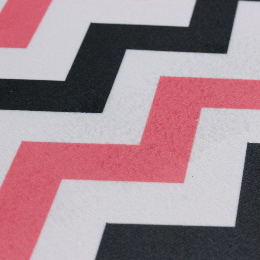 Capa para Almofada Tecido Estampado Zig Zag Preto e Rosa D103 - D'Rossi