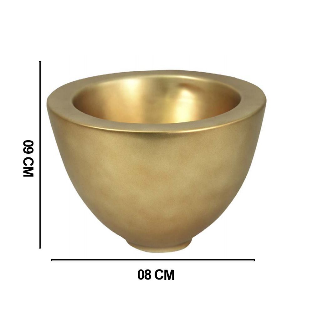 Centro de Mesa Decorativo em Cerâmica Cobre Antigo 17,8X24,6X24,6cm - D'Rossi