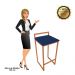 Conjunto 02 Banquetas Pietra Suede Azul Marinho Base Cobre D'Rossi