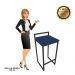Conjunto 02 Banquetas Pietra Suede Azul Marinho Base Preto D'Rossi