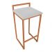 Conjunto 02 Banquetas Pietra Suede Cinza Base Cobre D'Rossi