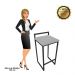 Conjunto 02 Banquetas Pietra Suede Cinza Base Preto D'Rossi