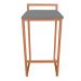 Conjunto 02 Banquetas Pietra Suede Grafite Base Cobre D'Rossi