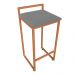 Conjunto 02 Banquetas Pietra Suede Grafite Base Cobre D'Rossi