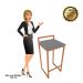 Conjunto 02 Banquetas Pietra Suede Grafite Base Cobre D'Rossi