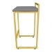 Conjunto 02 Banquetas Pietra Suede Grafite Base Dourado D'Rossi