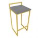 Conjunto 02 Banquetas Pietra Suede Grafite Base Dourado D'Rossi