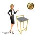 Conjunto 02 Banquetas Pietra Suede Grafite Base Dourado D'Rossi