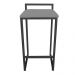 Conjunto 02 Banquetas Pietra Suede Grafite Base Preto D'Rossi