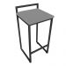 Conjunto 02 Banquetas Pietra Suede Grafite Base Preto D'Rossi
