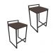 Conjunto 02 Banquetas Pietra Suede Marrom Base Preto D'Rossi