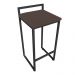 Conjunto 02 Banquetas Pietra Suede Marrom Base Preto D'Rossi