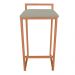Conjunto 02 Banquetas Pietra Suede Marrom Rato Base Cobre D'Rossi
