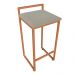 Conjunto 02 Banquetas Pietra Suede Marrom Rato Base Cobre D'Rossi