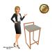 Conjunto 02 Banquetas Pietra Suede Marrom Rato Base Cobre D'Rossi