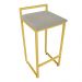 Conjunto 02 Banquetas Pietra Suede Marrom Rato Base Dourado D'Rossi