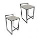 Conjunto 02 Banquetas Pietra Suede Marrom Rato Base Preto D'Rossi